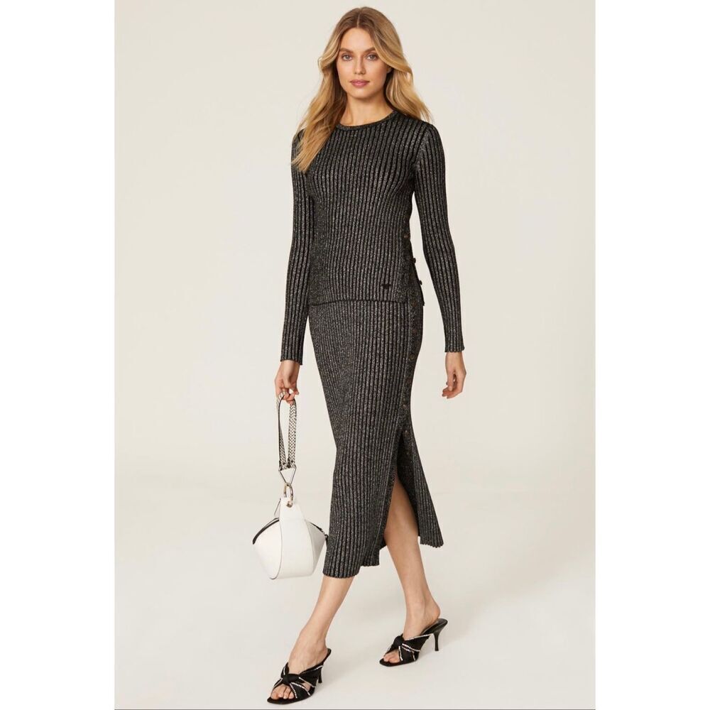 Tory Burch Lurex Stripe Knit Skirt🧡